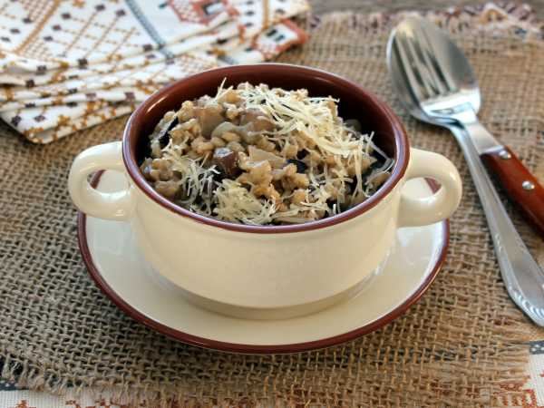 Рис с сушеными грибами